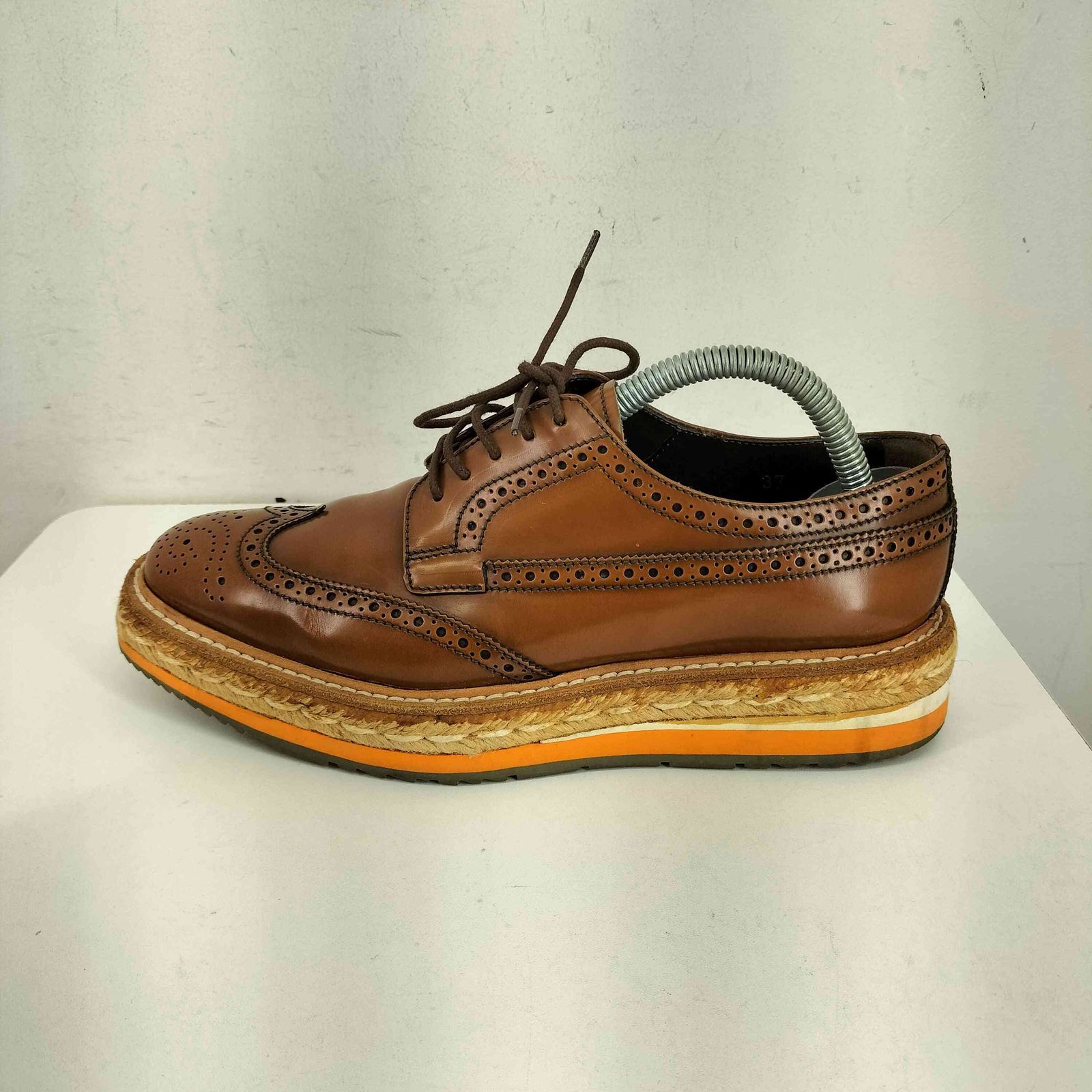 プラダ PRADA ウィングチップ エスパドリーユスタイル レースアップ