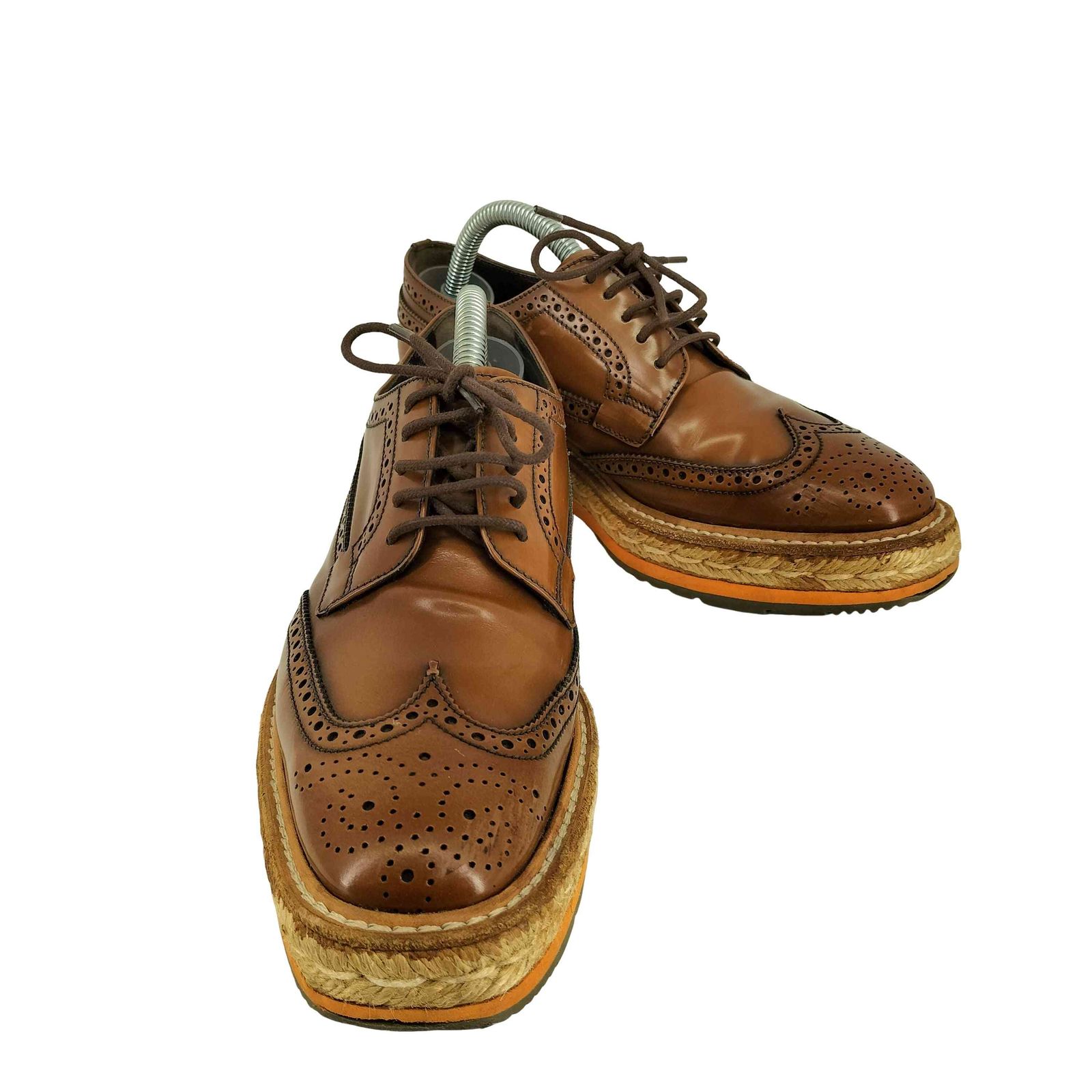 プラダ PRADA ウィングチップ エスパドリーユスタイル レースアップ