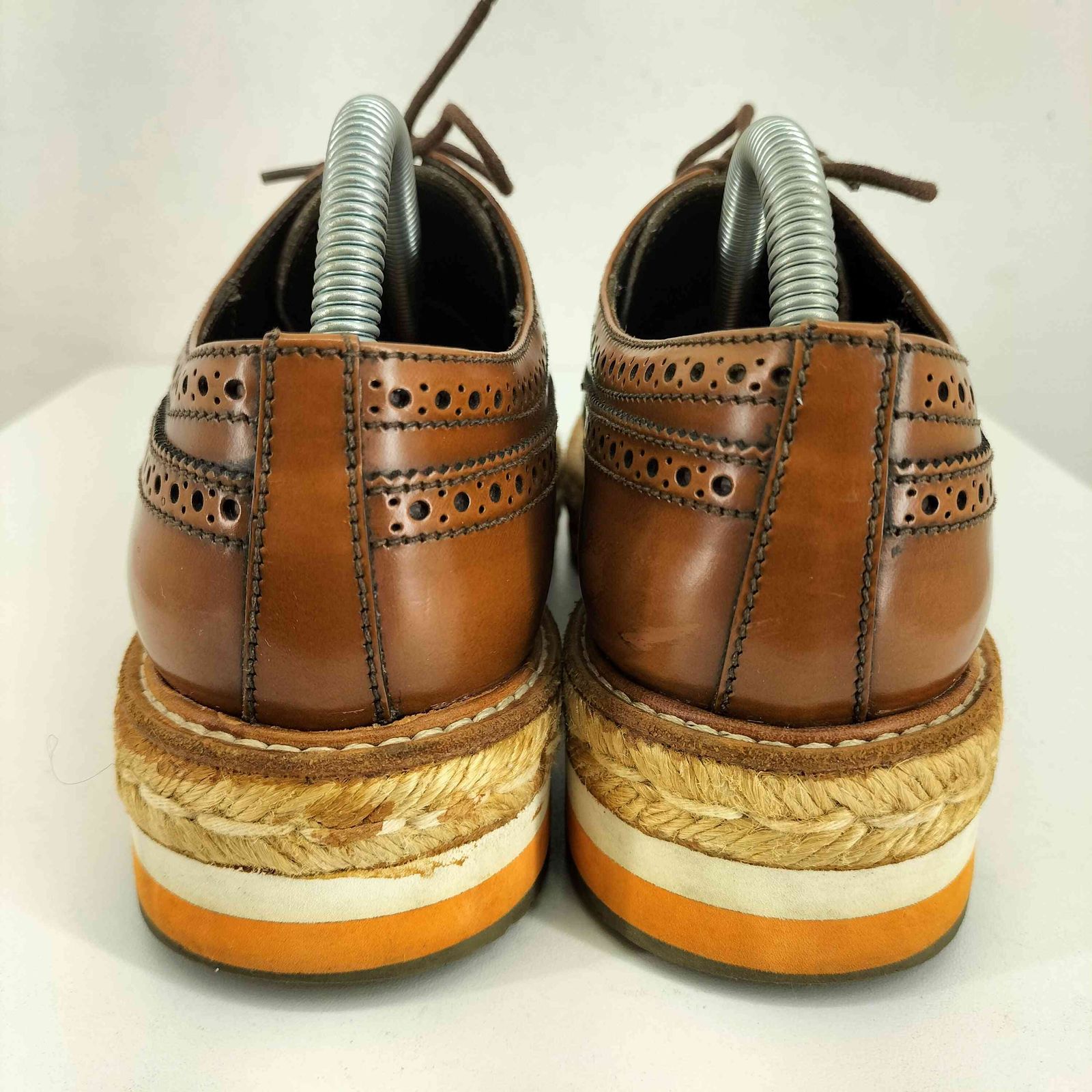 プラダ PRADA ウィングチップ エスパドリーユスタイル レースアップ