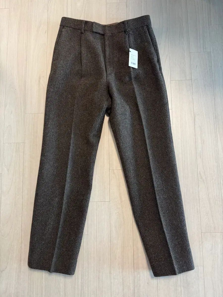 24 fw オーラリー ラマ シェットランド ウールツイード スラックス パンツ 5