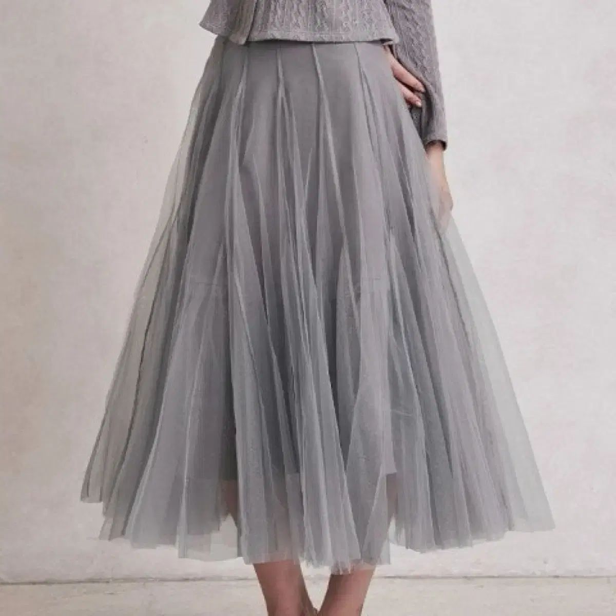 GRACE U グレースユー チュールスカート グレー