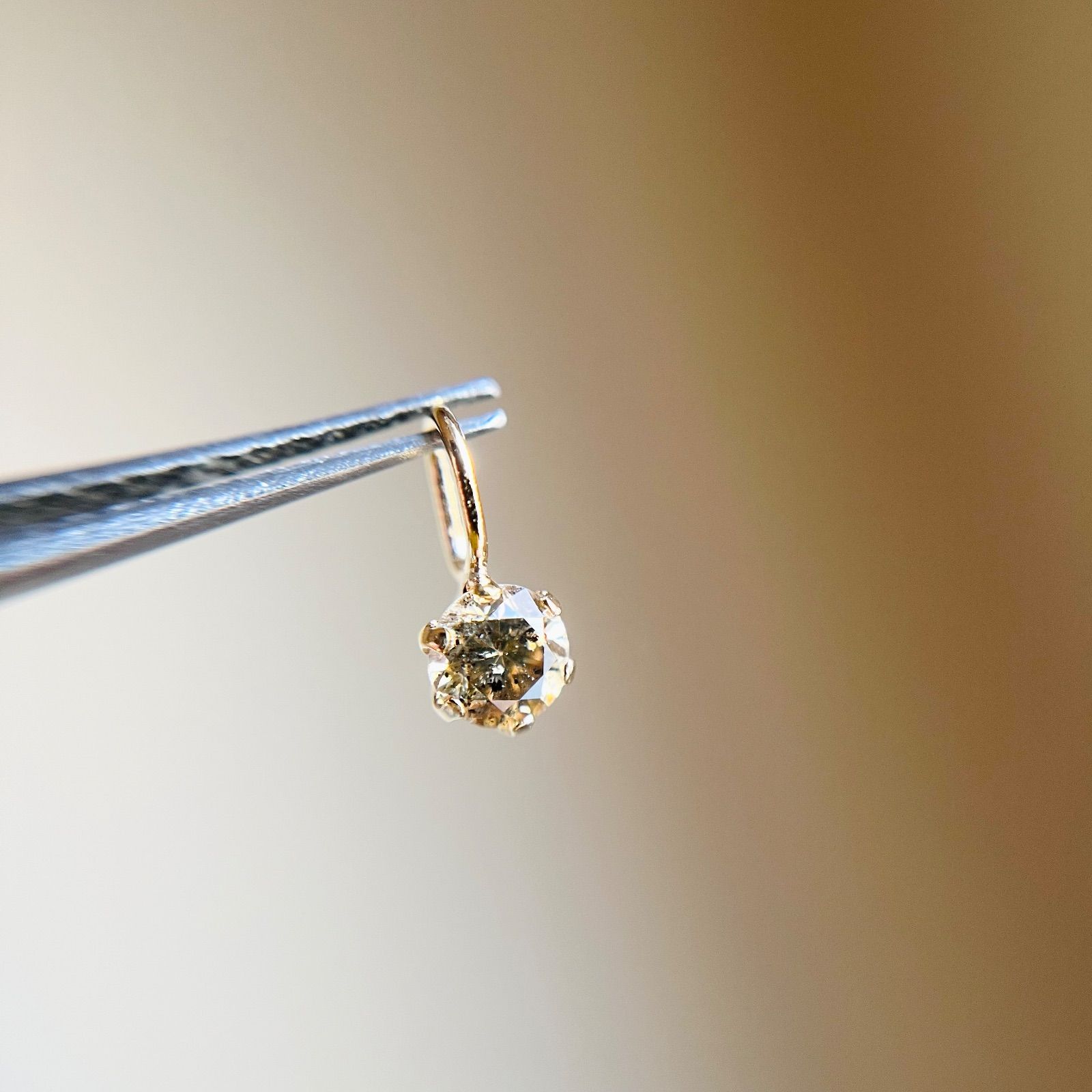 K18YG 天然ダイヤモンド 0.13ct チャーム ペンダントトップ diamond 2