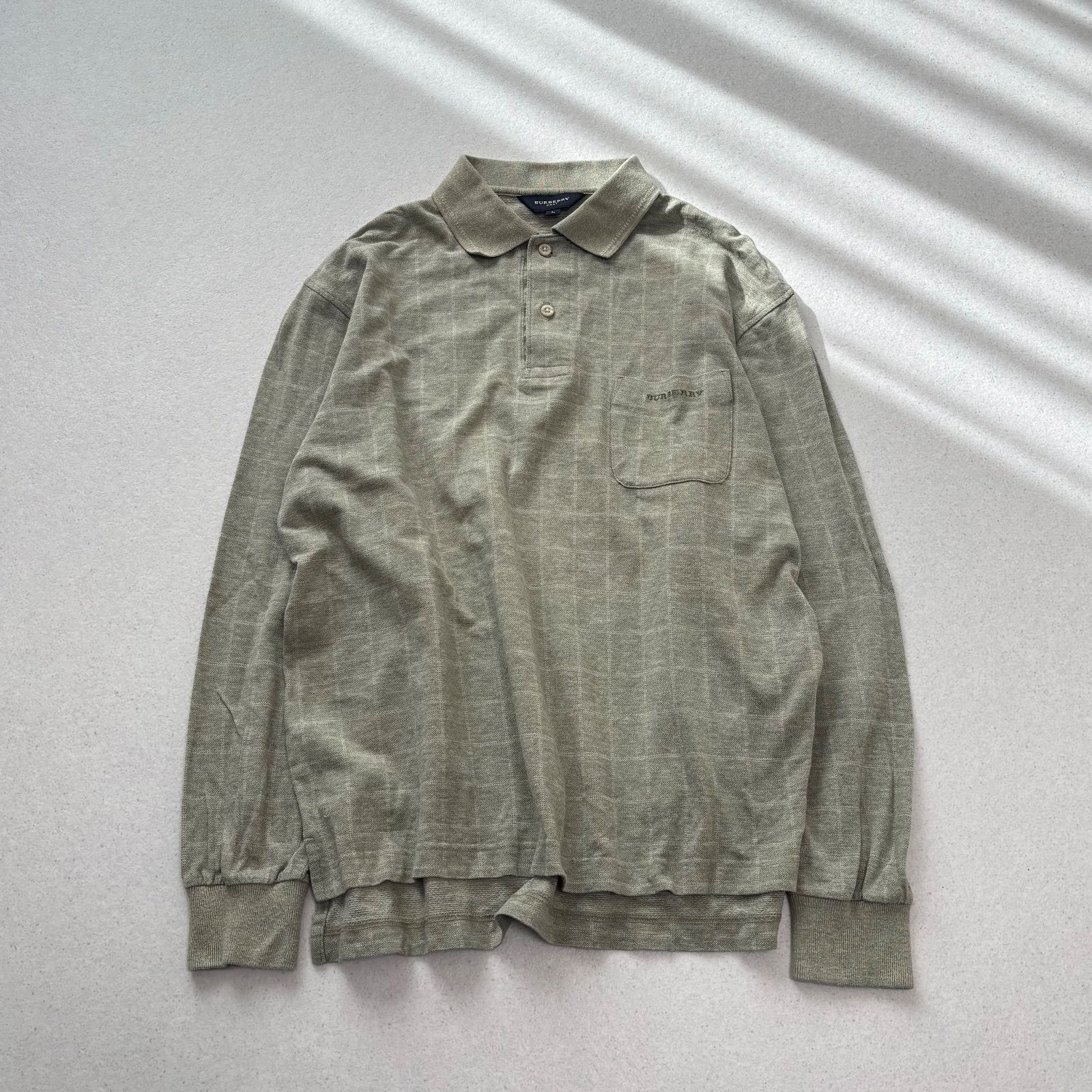 BURBERRY GOLF バーバリーゴルフ 長袖 コットン ポロシャツ ロゴ刺繍