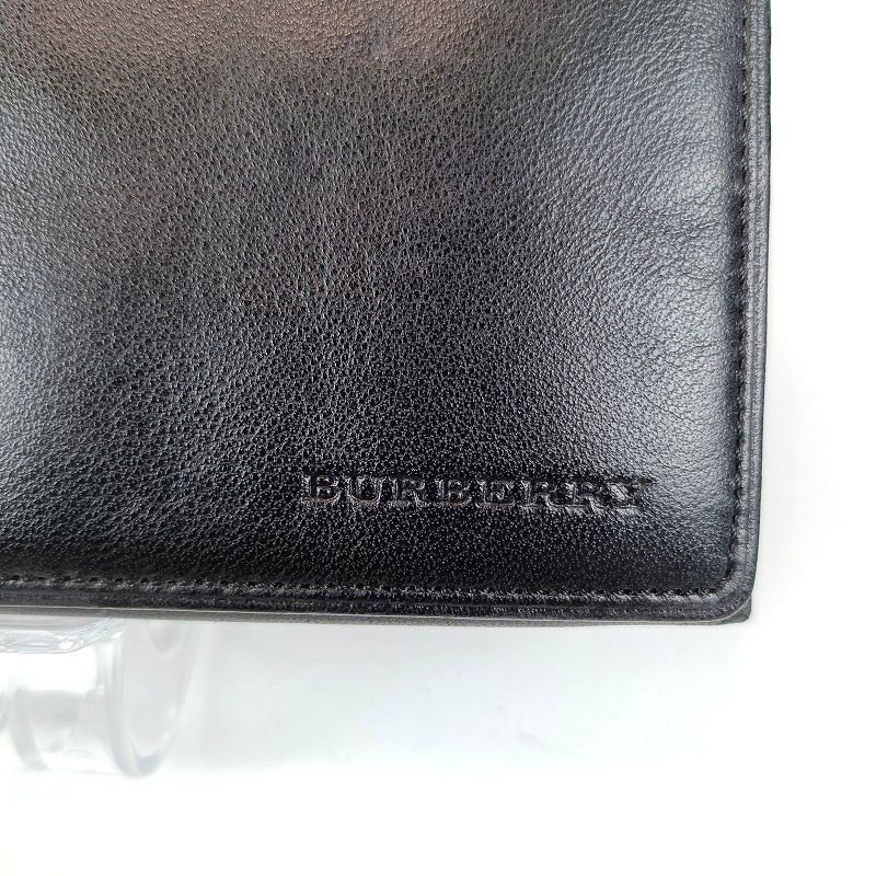 BURBERRY バーバリー 長財布 二つ折り ブラック 黒 レザー 本革 内側