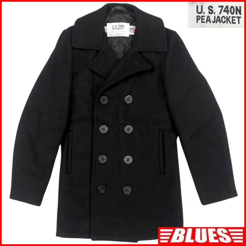 Schott ショット Pコート ピーコート ダブル 黒 ブラック 32