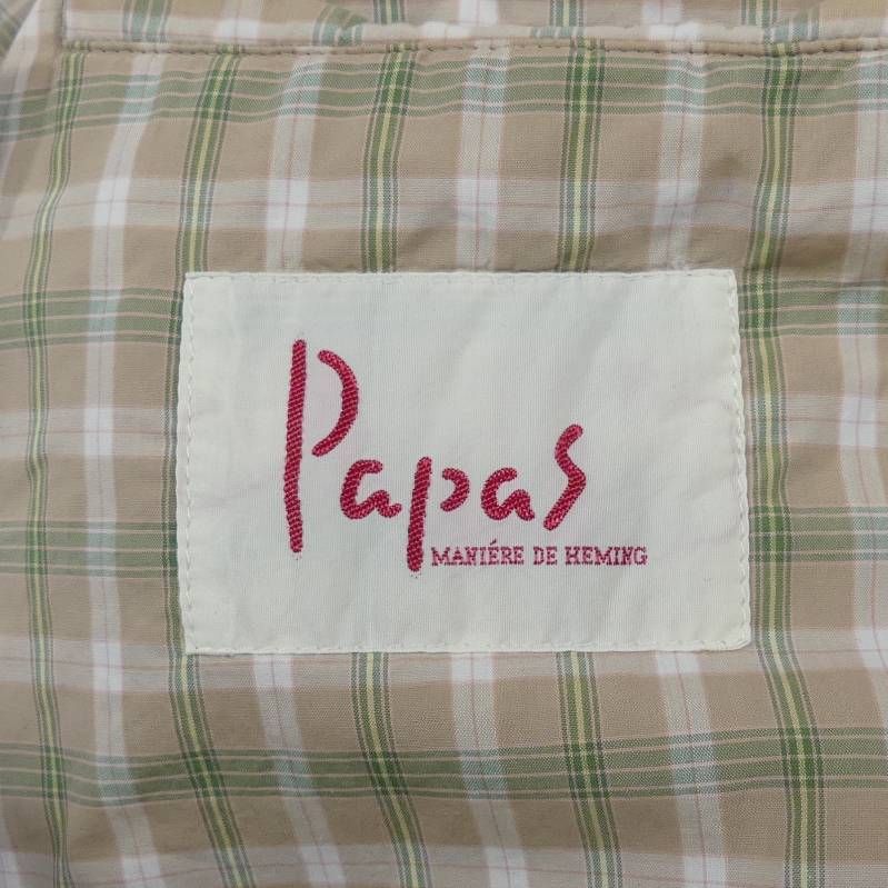 Papas パパス ステンカラーコート L フード付き メンズ コットン