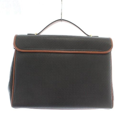 バリー BALLY ハンドバッグ レザー Bロゴ 総柄 ゴールド金具 黒