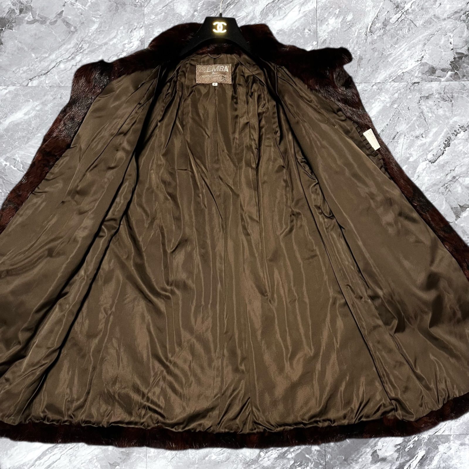 極美品 EMBA エンバ ファーコート 毛皮 レオパード 豹柄 ウィゼル