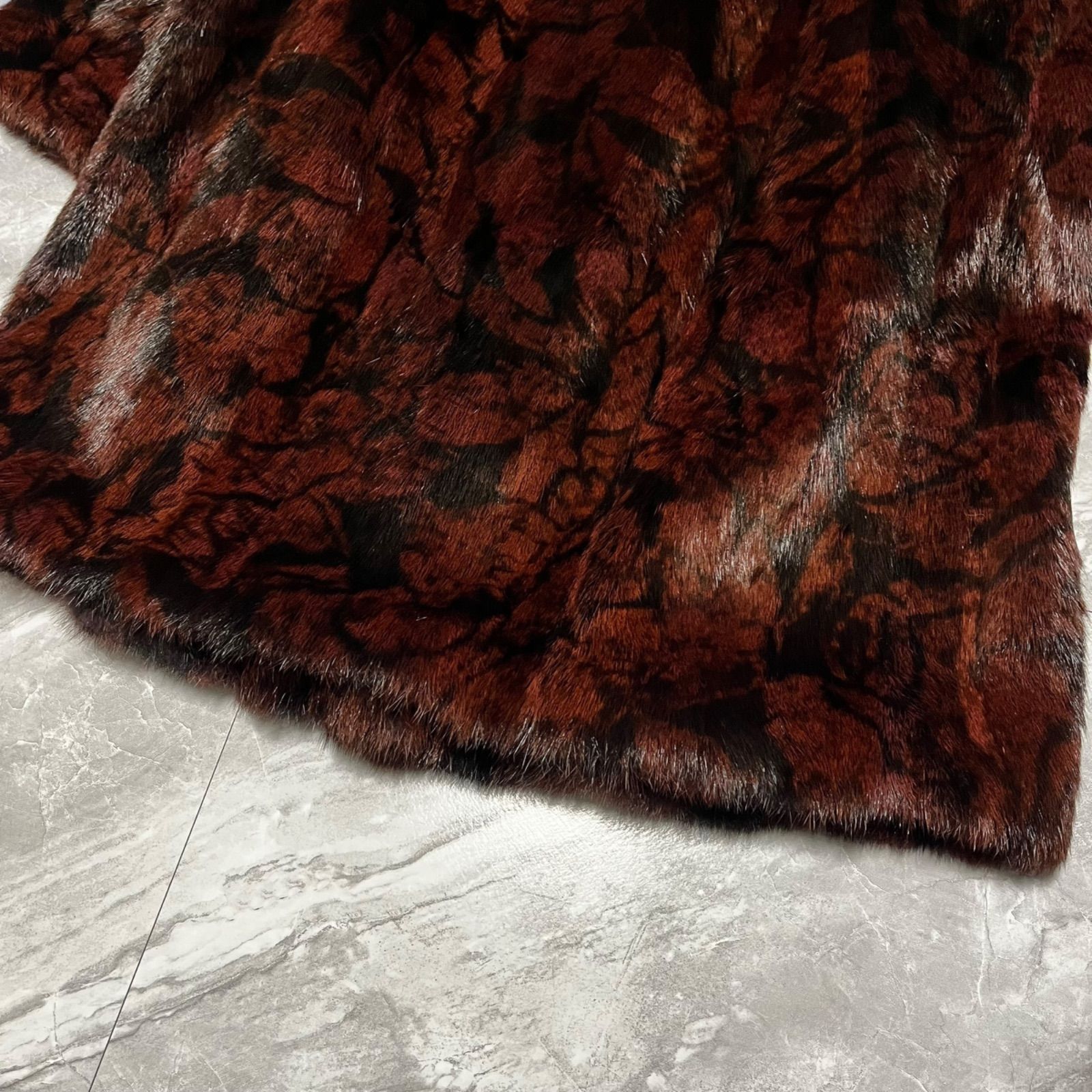 極美品 EMBA エンバ ファーコート 毛皮 レオパード 豹柄 ウィゼル