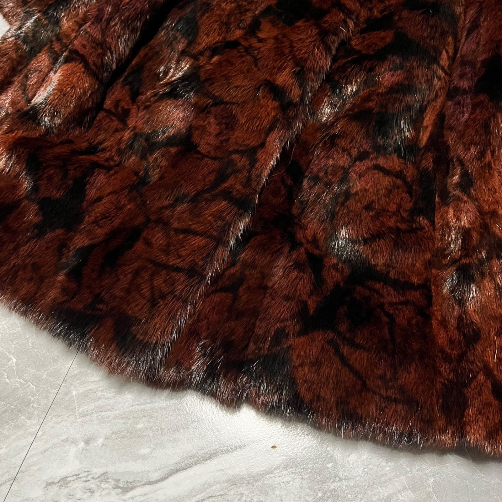 極美品 EMBA エンバ ファーコート 毛皮 レオパード 豹柄 ウィゼル