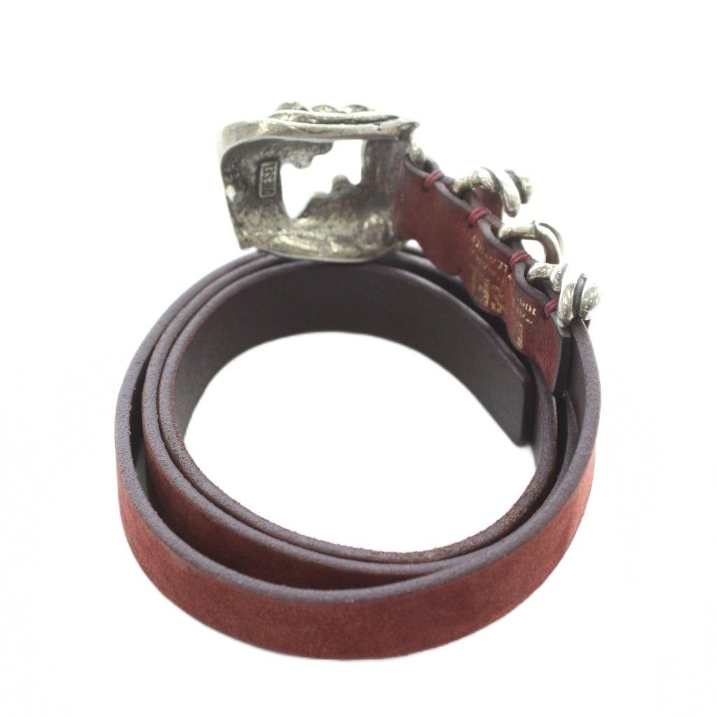 ディーゼル DIESEL BALICES 00 S 5 CQ ベルト バックル 牛革 レザー シルバー金具 80 32 茶色 ブラウン XZ GY 18