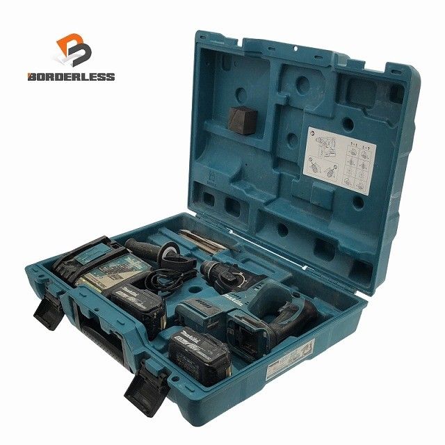 品 makita マキタ 18 V 充電式ハンマドリル 青 バッテリ 6.0 Ah 充電器 ケース ビット付き119470