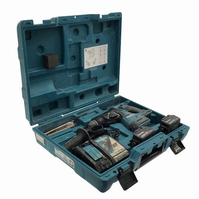 品 makita マキタ 18 V 充電式ハンマドリル 青 バッテリ 6.0 Ah 充電器 ケース ビット付き119470