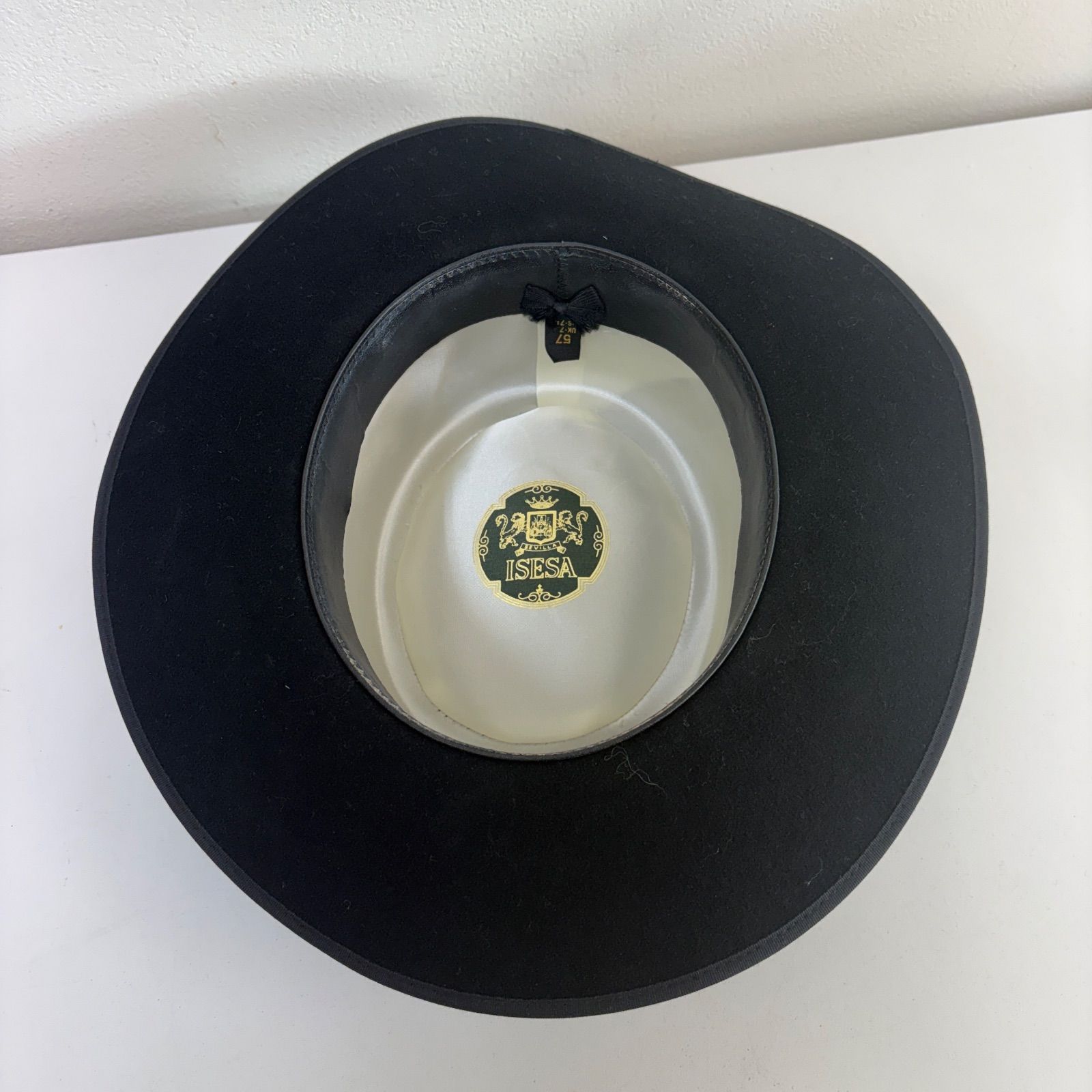 ISESA】コルドベス フラメンコ 帽子 ハット 57サイズ 黒 スペイン製 花