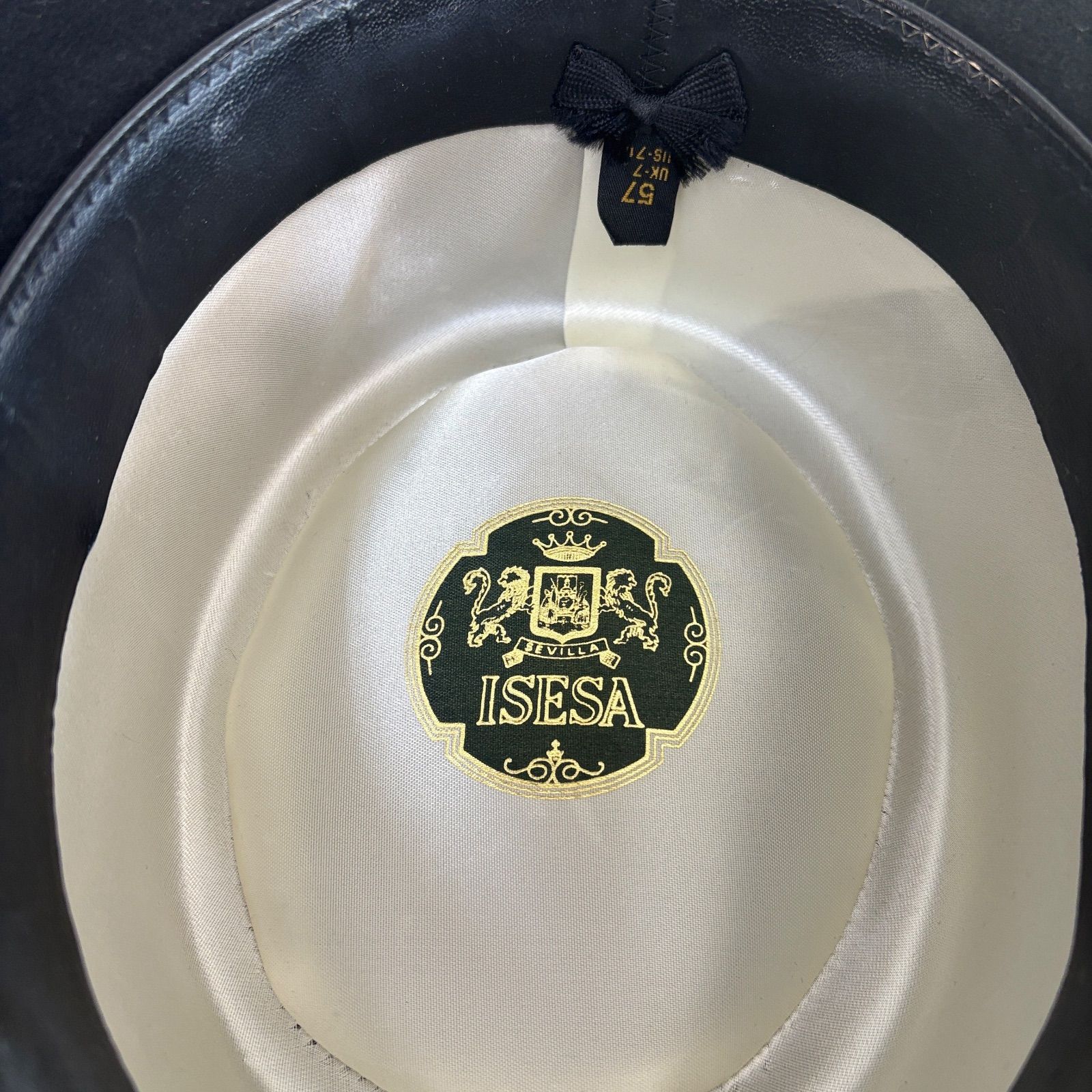 ISESA】コルドベス フラメンコ 帽子 ハット 57サイズ 黒 スペイン製 花