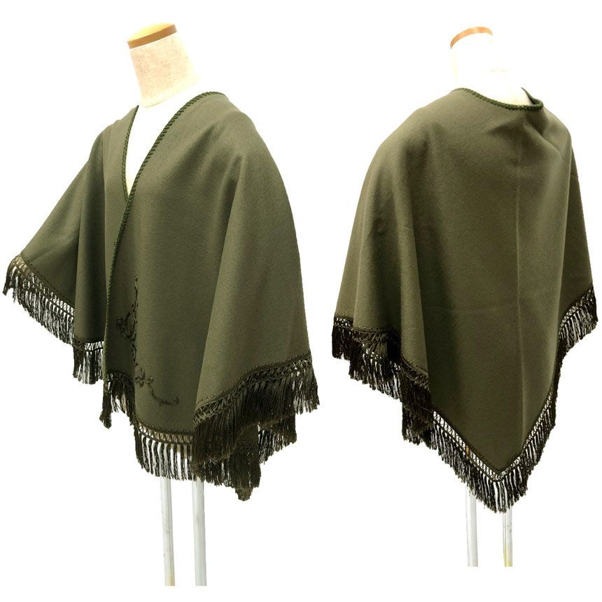 京やR 167 和装洋装兼用 大判ショール 着物用ストール レーヨンフリンジ付き マントコート ショール 着物ショール ストール ウール 秋冬に最適 和装ショール 洋服にも 訪問着 附下 色無地 小紋 紬 江戸小紋 フォーマルからカジュアルまで