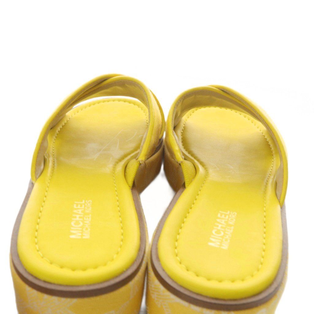  マイケルコース MICHAEL KORS サンダル ウエッジソール プラットフォーム 厚底 ロゴ 7.5 イエロー YO 17 GY 11 サンダル サンダル ミュール