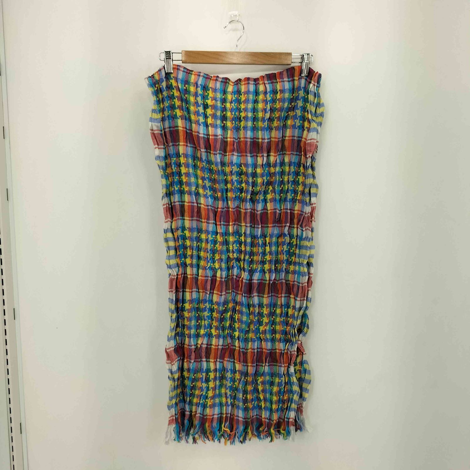 イッセイミヤケメン ISSEY MIYAKE MEN 13 AW 黒タグ 総柄 マルチ プリーツ ねじり加工 ウール ストール メンズ