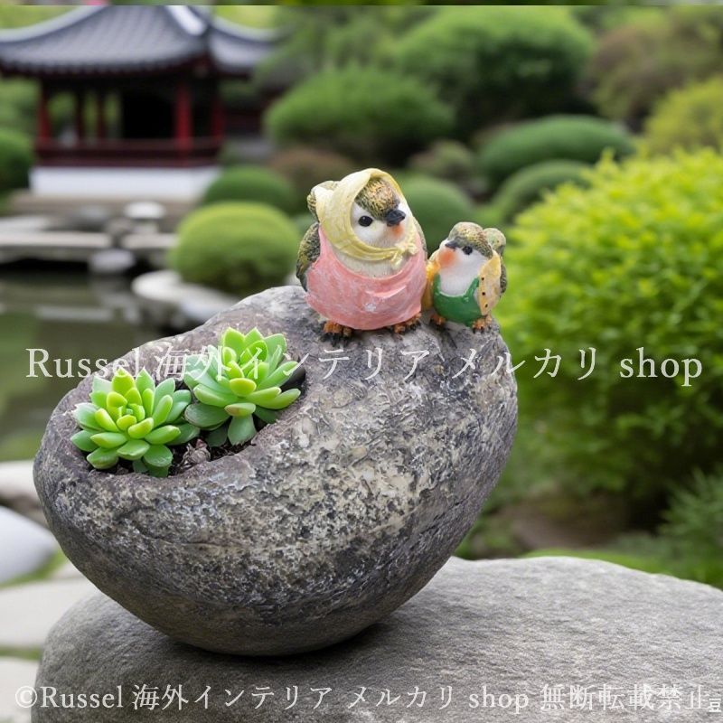 オブジェ　ミニチュアガーデン　鳥が来る庭　癒し　外出気分 オブジェミニチュアガーデン鳥が来る庭癒し外出気分