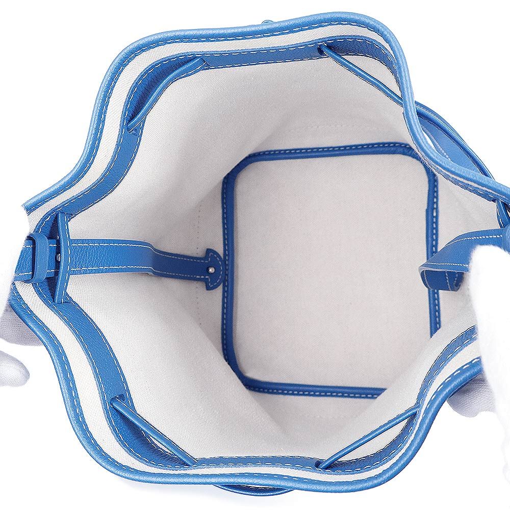 （未使用　展示品）ゴヤール GOYARD プティ フロ バケット ドローストリング ショルダーバッグ 斜め掛け ゴヤールディンキャンバス シュヴロッシュ カーフスキン レザー ブラック ナチュラル ブラウン シルバー金具 PEFLOTPMLTY ゴヤール プティ フロ バケット ドローストリング ショルダーバッグ