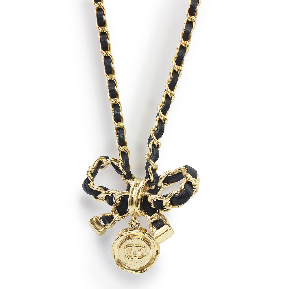 シャネル リボン ココマーク チェーン チョーカー ペンダント