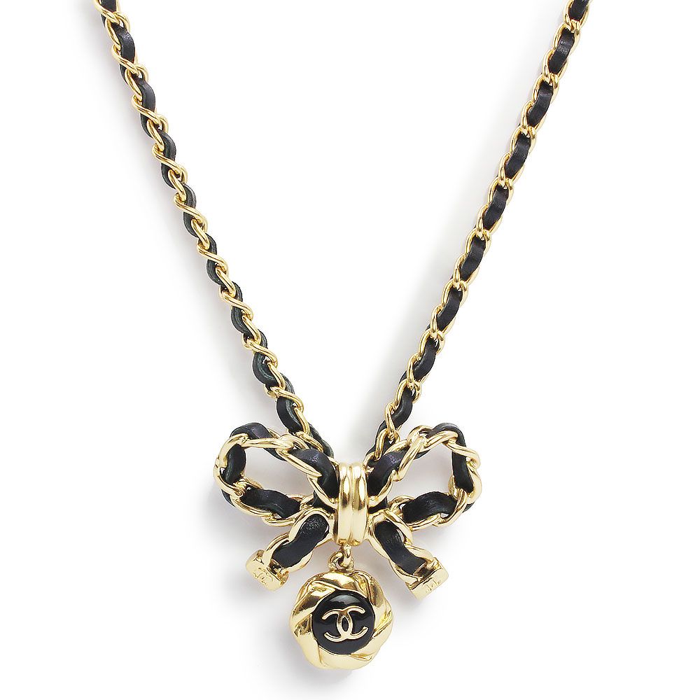 シャネル リボン ココマーク チェーン チョーカー ペンダント