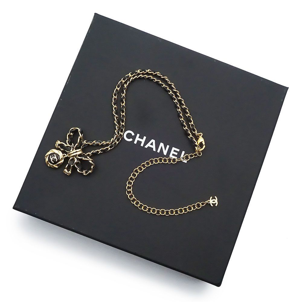 シャネル リボン ココマーク チェーン チョーカー ペンダント