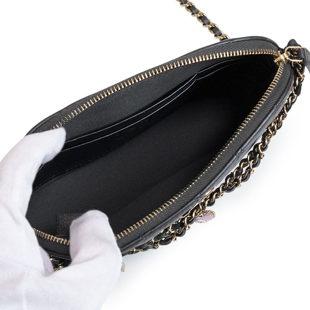 シャネル ハーフムーン ポシェット チェーン クラッチ ショルダー