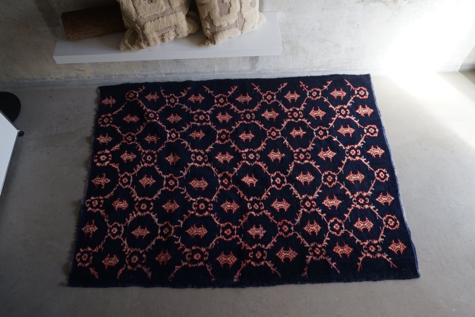 ヴィンテージラグ トルコ イスパルタ ネイビー 1970年代 165 124 cm No TR 25211