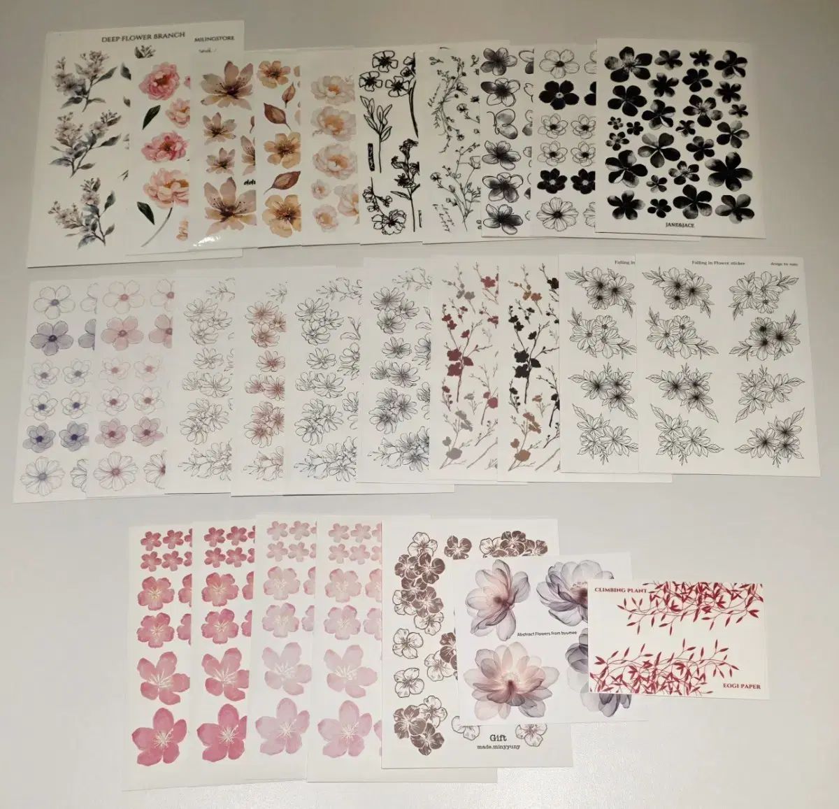 ダイアリーデコ用品販売) 花 ステッカー コレクション2