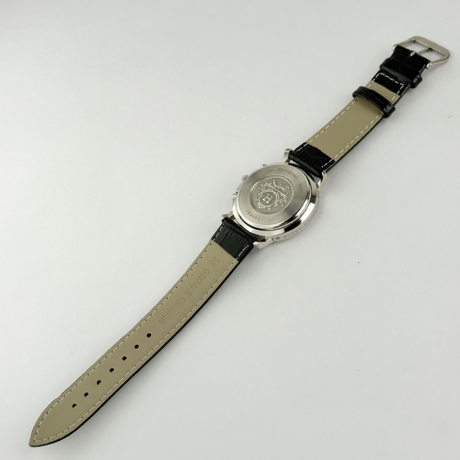 エルメス クリッパー クロノグラフ 新品ベルト 新品電池 メンズ 腕時計