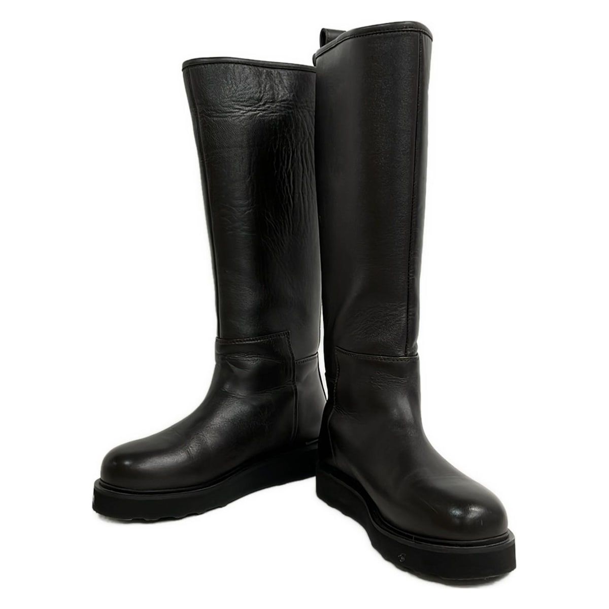 カミナンド ロングブーツ 7 レディース - ダークブラウン レザー