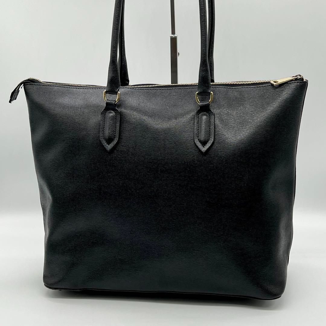 良品】FURLA PIN ビジネスバッグ 売れ筋 トートバッグ レザー ブラック