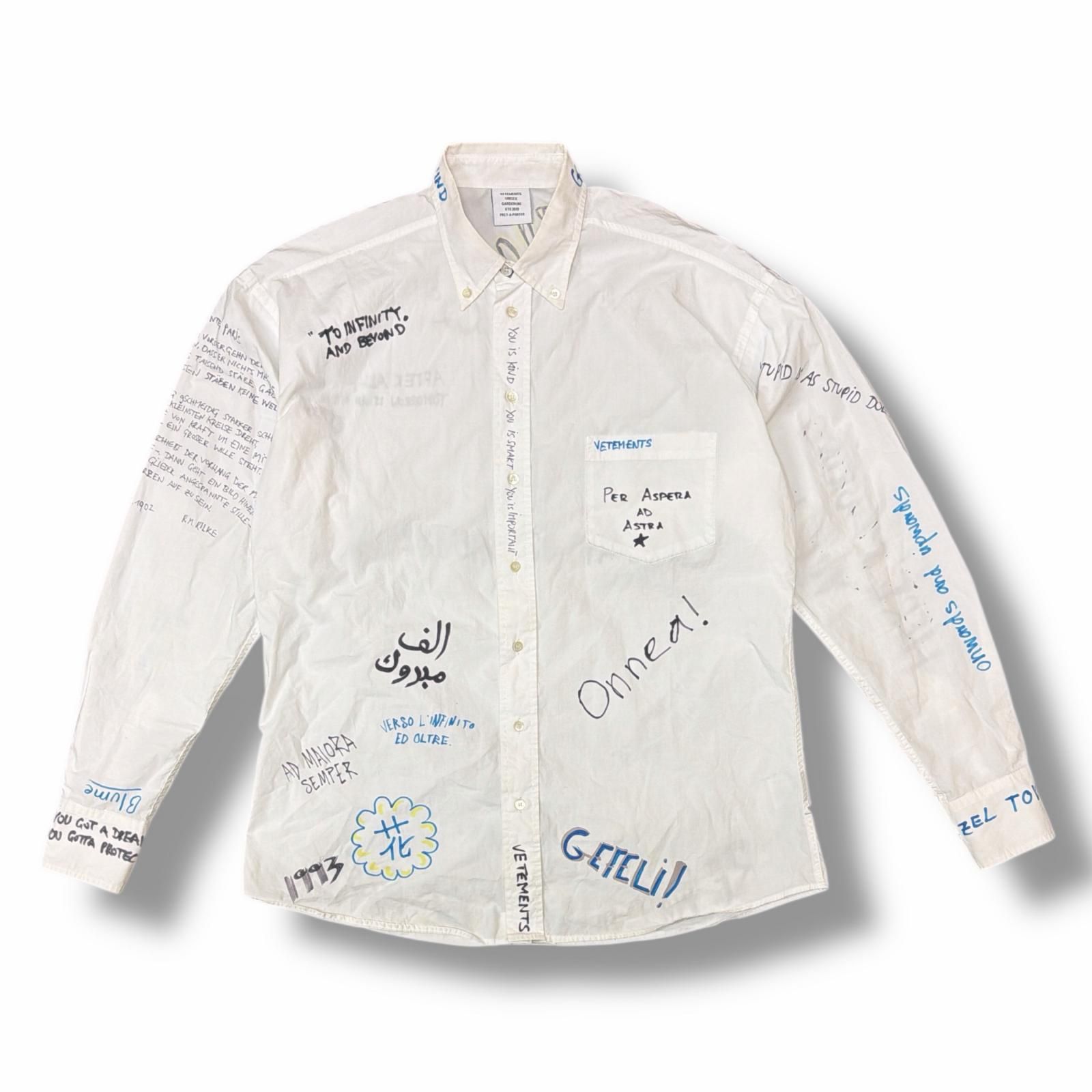 VETEMENTS 19SS Painted Shirt グラフィティ落書きシャツ 長袖シャツ