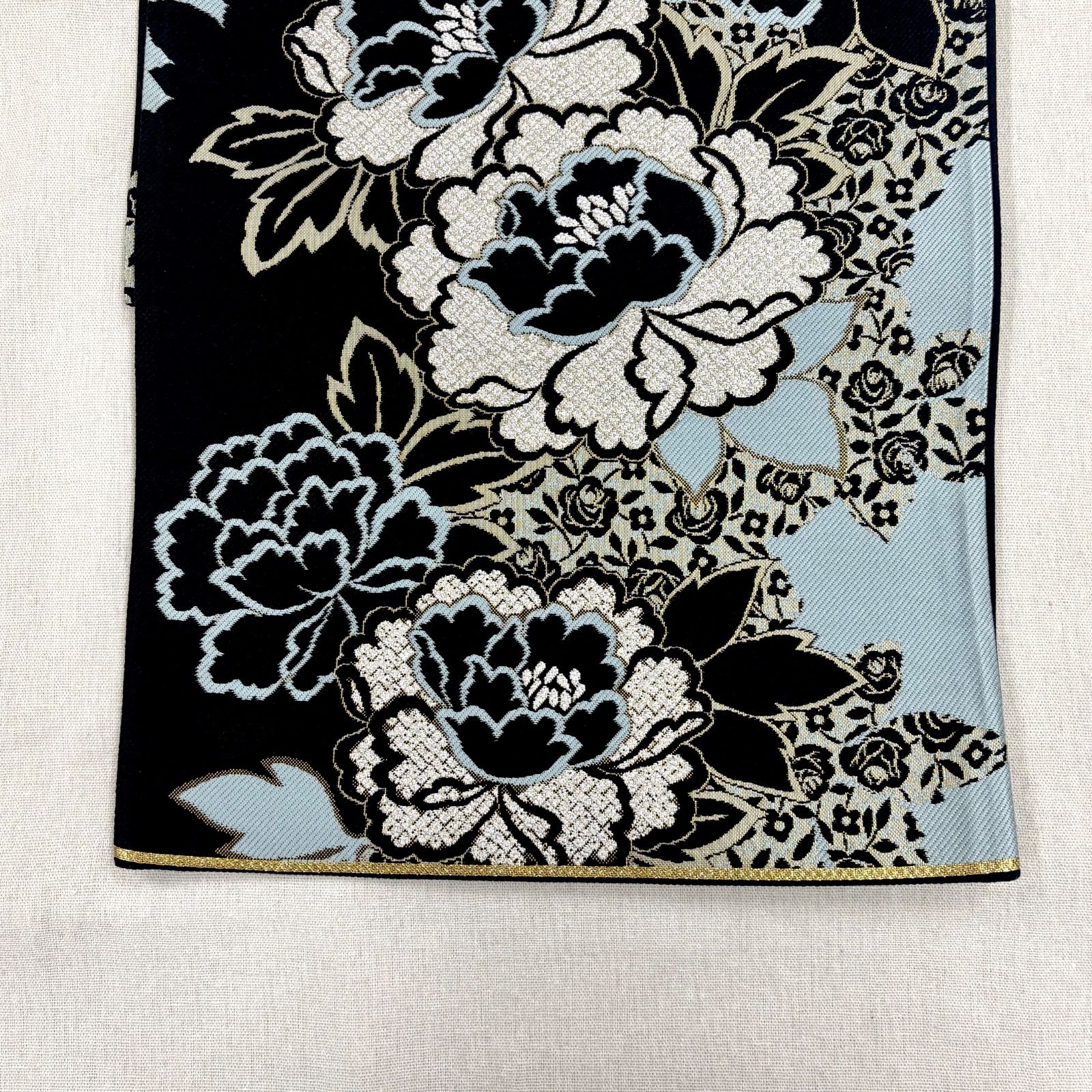 ♢振袖用袋帯♢ 帯 黒 青 白 成人式 六通 正絹 OB-034 - メルカリ