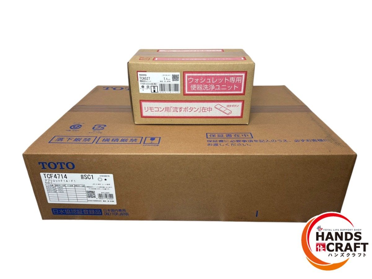 ◆ ♥品 TOTO ウォシュレット アプリコット F 1 A TCF 4714 SC Pアイボリー 便器洗浄ユニット TCA 527 便座
