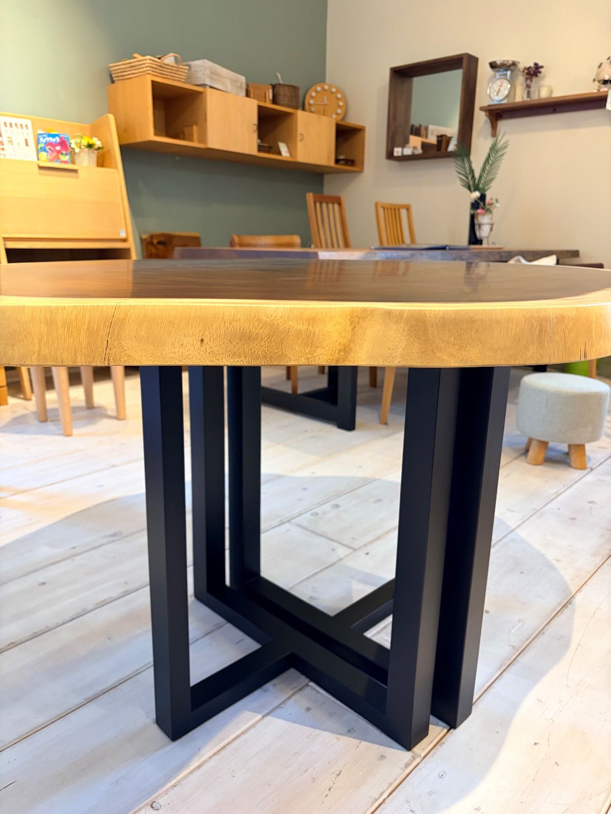 限定品】一枚板 モンキーポッド 天板 輪切り 無垢材 オーガニック ロー