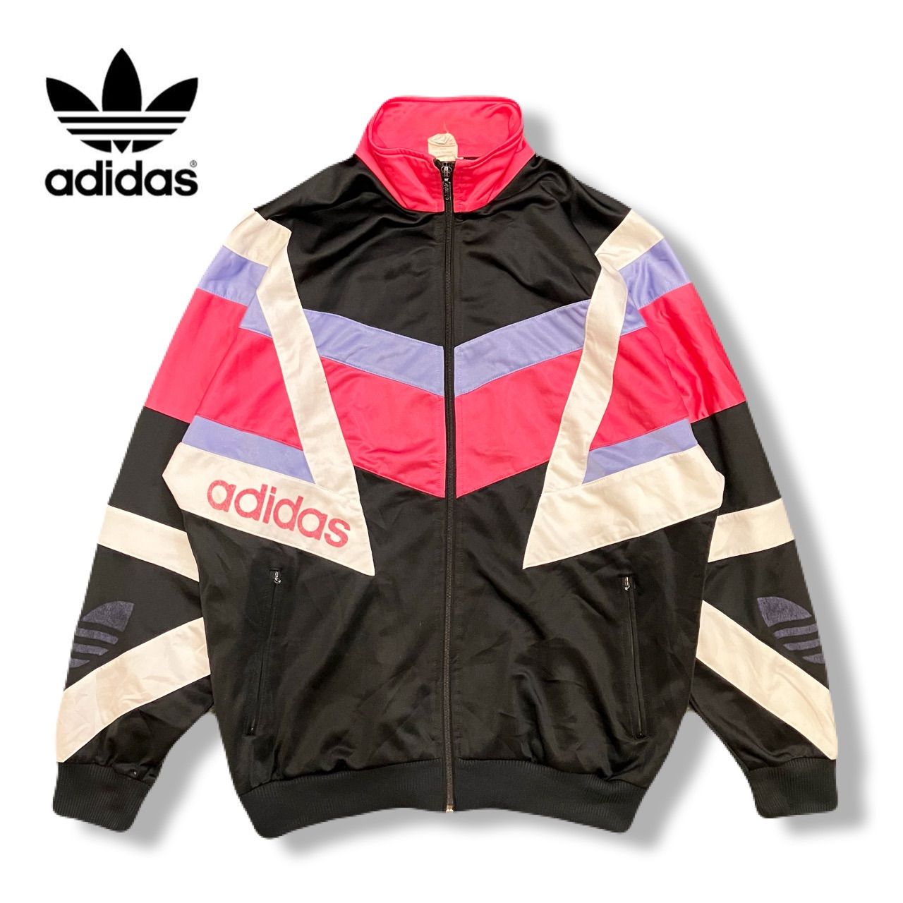adidas アディダス 90s カラーブロック 黒 白 ピンク パープル