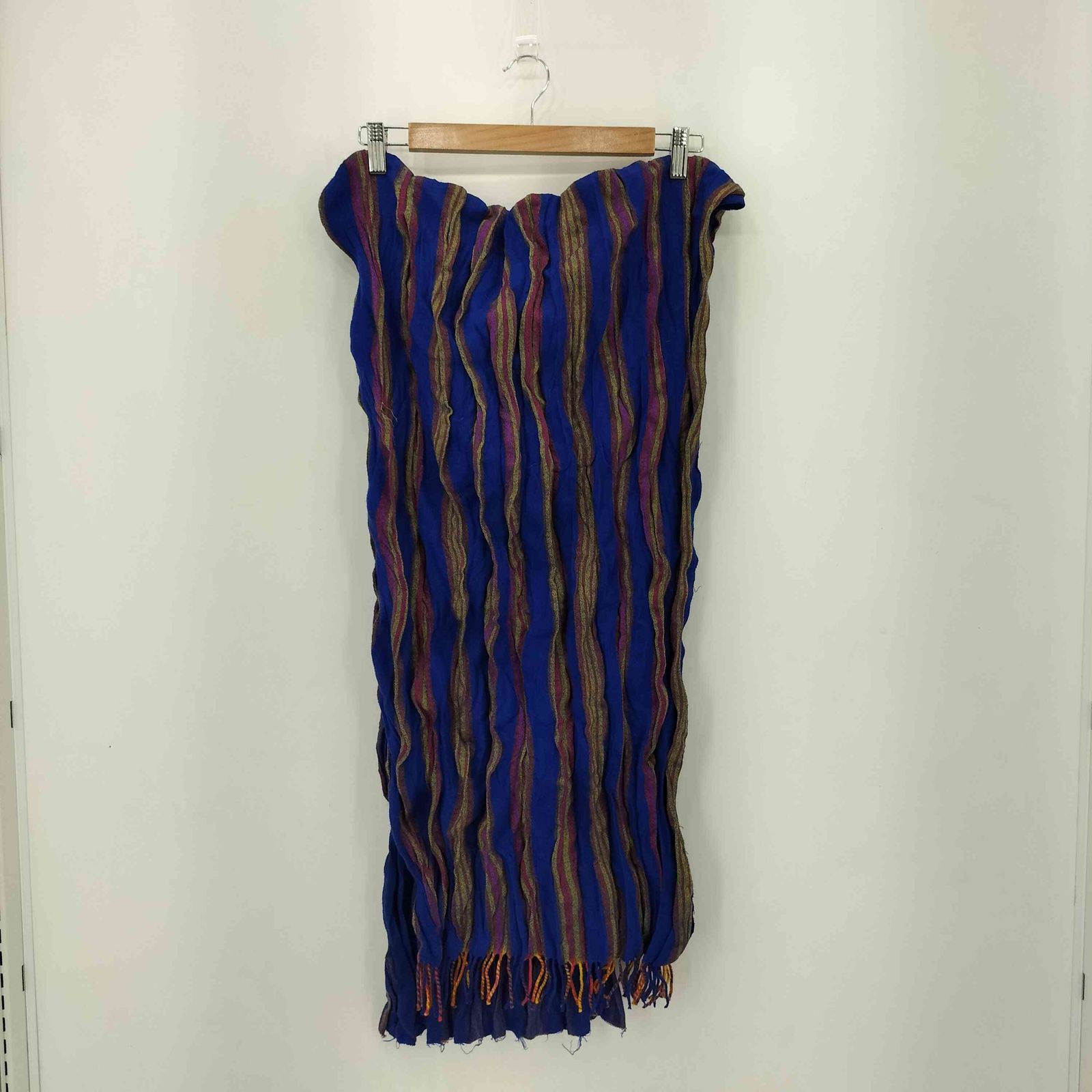 イッセイミヤケ ISSEY MIYAKE 00 s 黒タグ プリーツ シワ加工 マルチ ストライプ ストール メンズ 表記無