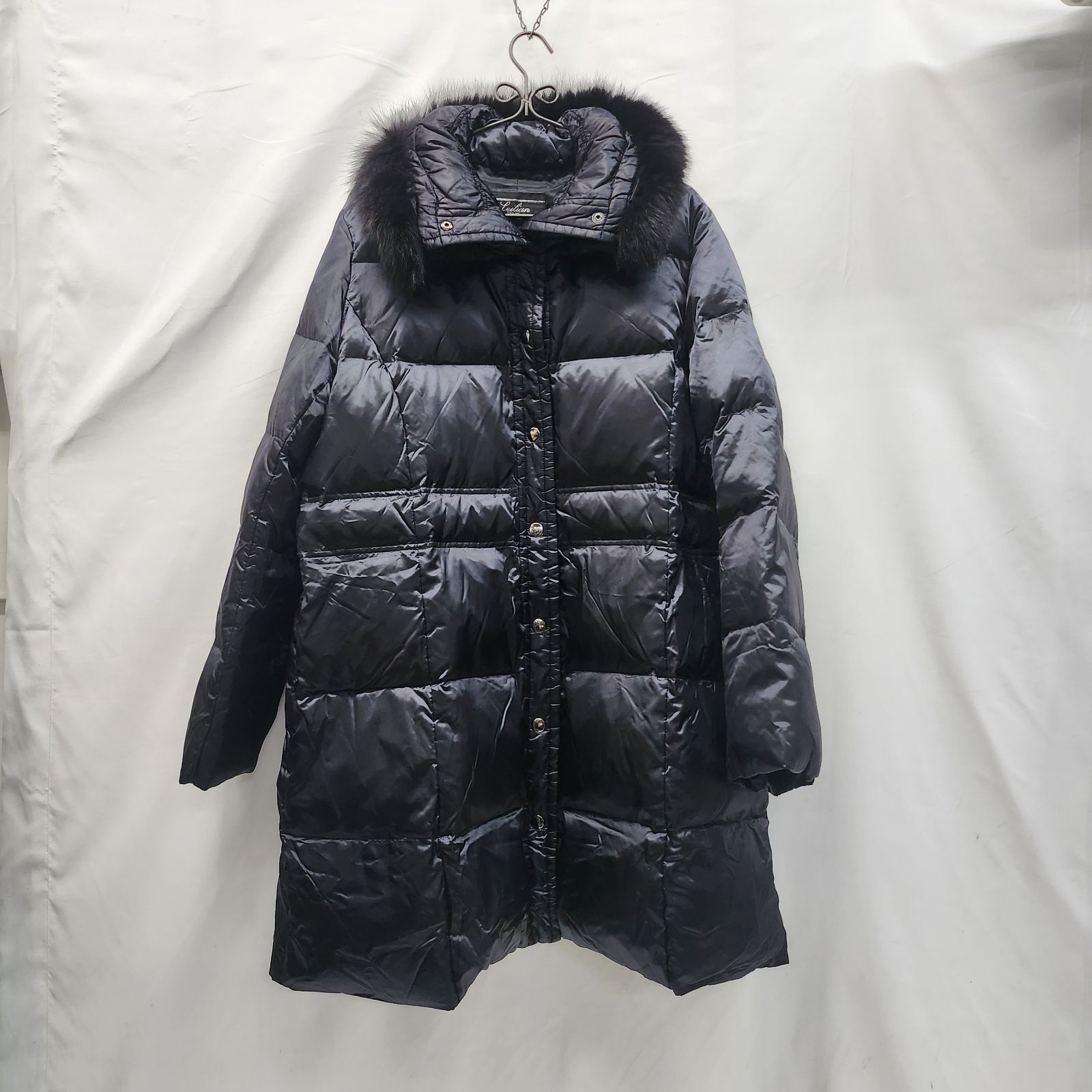 【美品】レリアン　ダウンジャケット11号　黒 レリアン ダウンジャケット ロング丈 フォックスファー ブラック