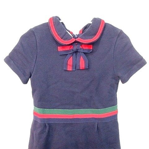 グッチ GUCCI 国内正規 ワンピース 半袖 シェリーライン リボン 裏毛 6