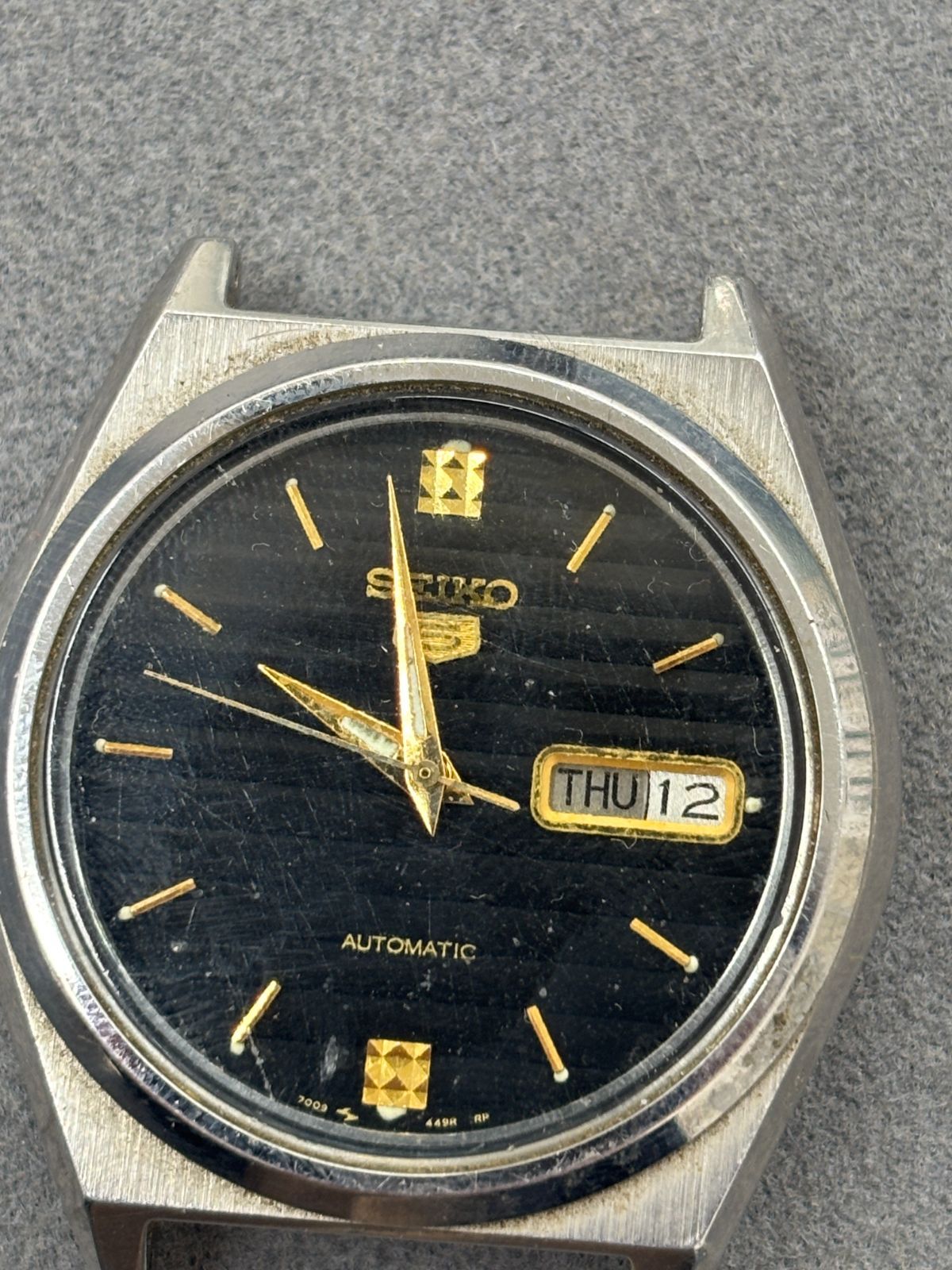 D【中古】SEIKO 5 セイコー5 スポーツ ブラック文字盤 自動巻き