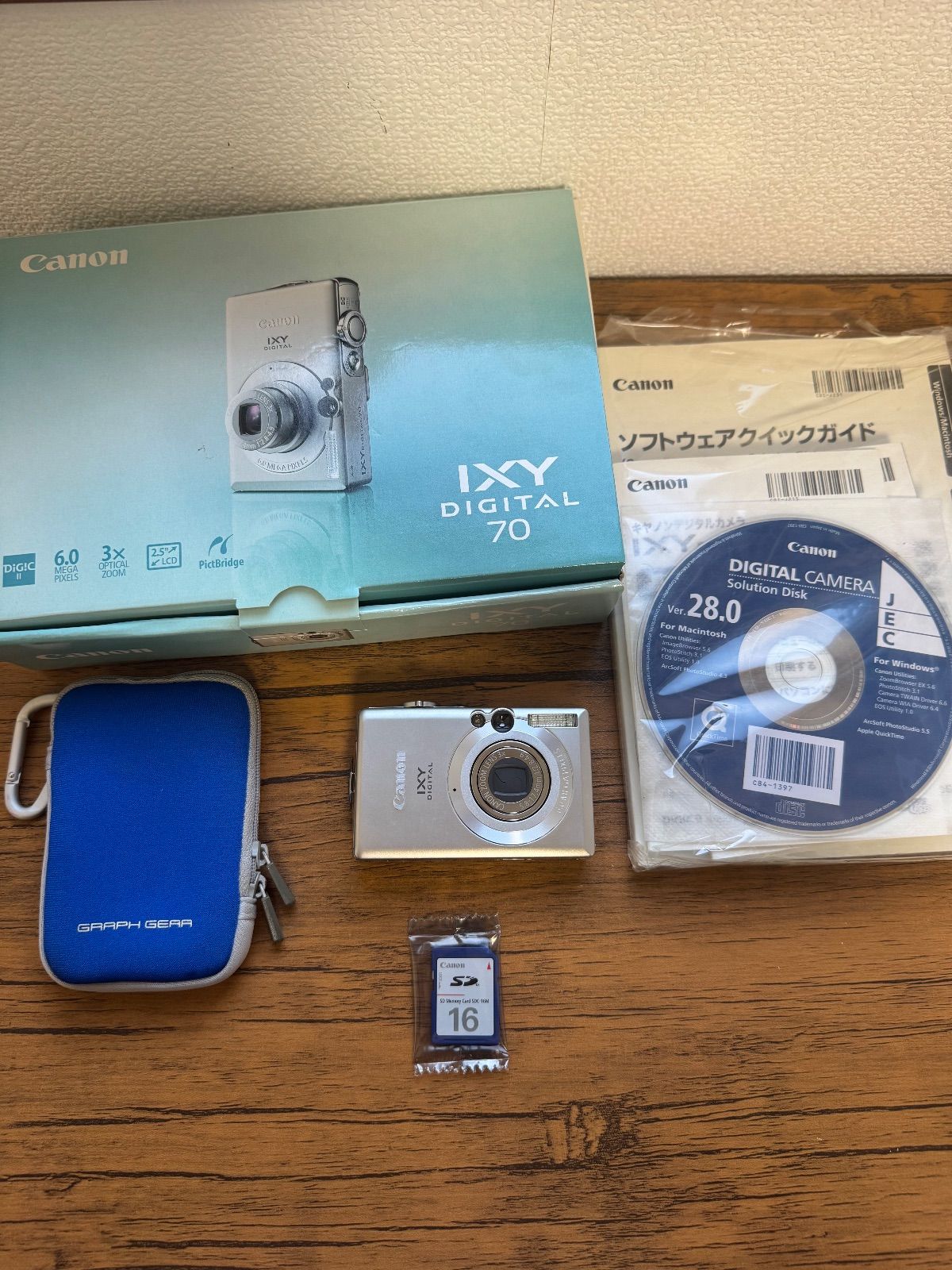 2389 Canon IXY DIGITAL 70 シルバー 美品 デジカメ 動作確認済み