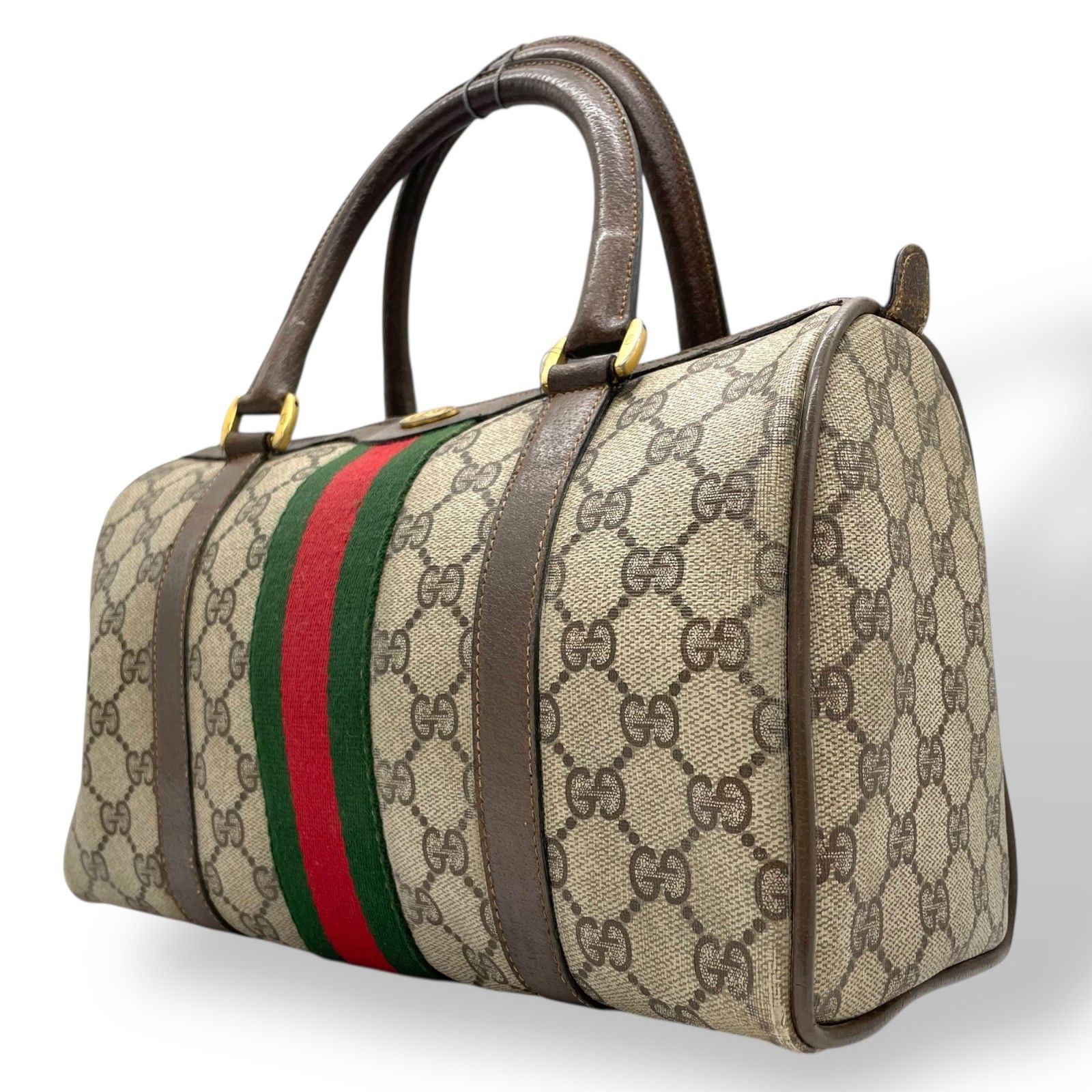 GUCCI グッチ ヴィンテージ GGスプリーム ミニボストン ハンドバッグ