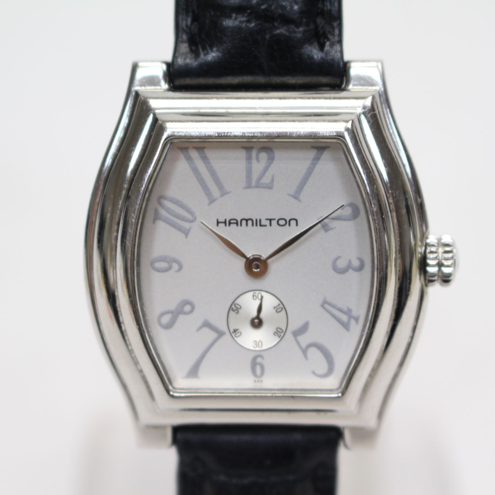 237 ハミルトン ダットソン スモセコ 051120 シルバー文字盤 レザーバンド