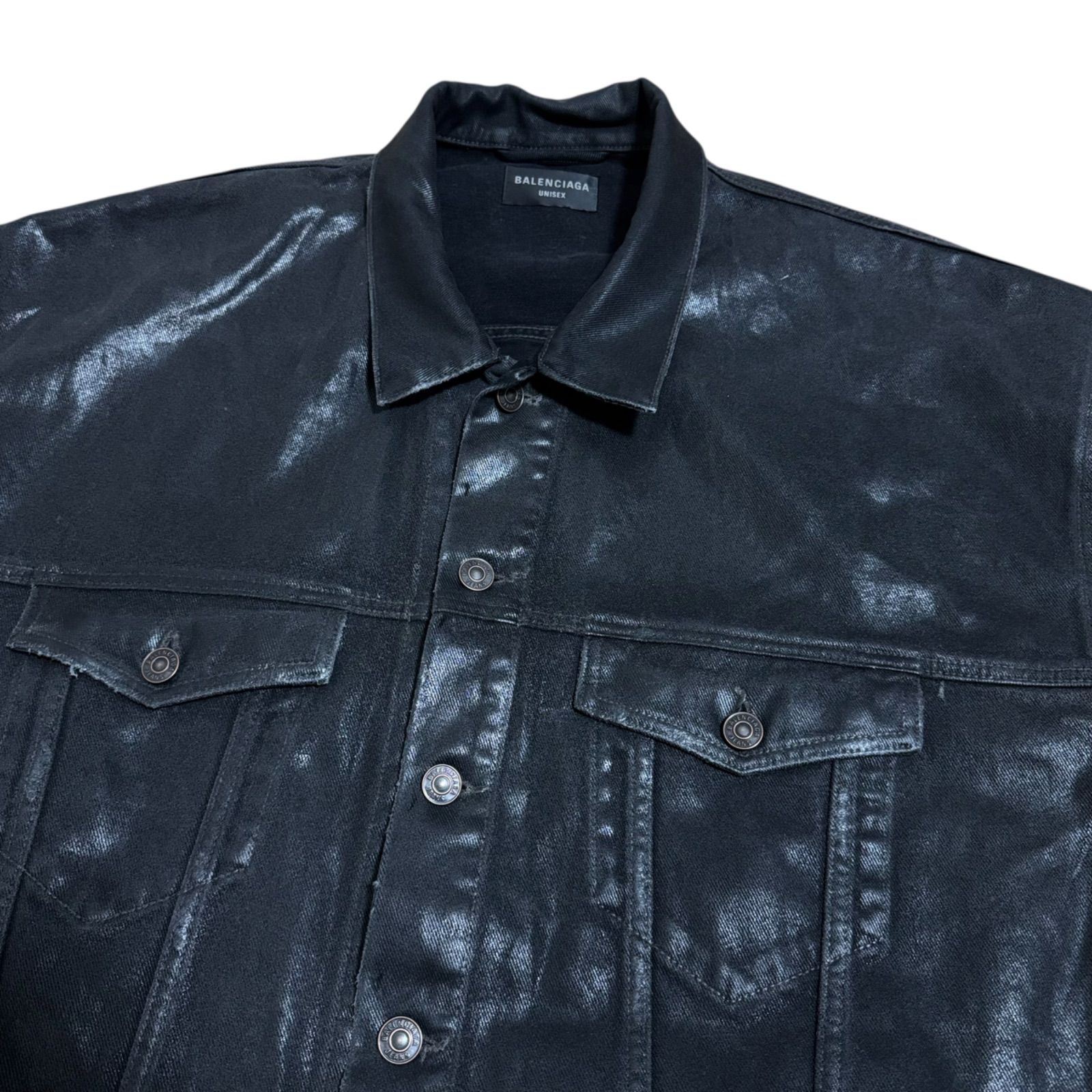 BALENCIAGA】DISTRESSED COATING DENIM JACKET バレンシアガ ダメージ