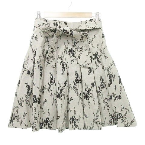 ハロッズ Harrods フラワー フレア リボン スカート ひざ丈 花刺繍 2