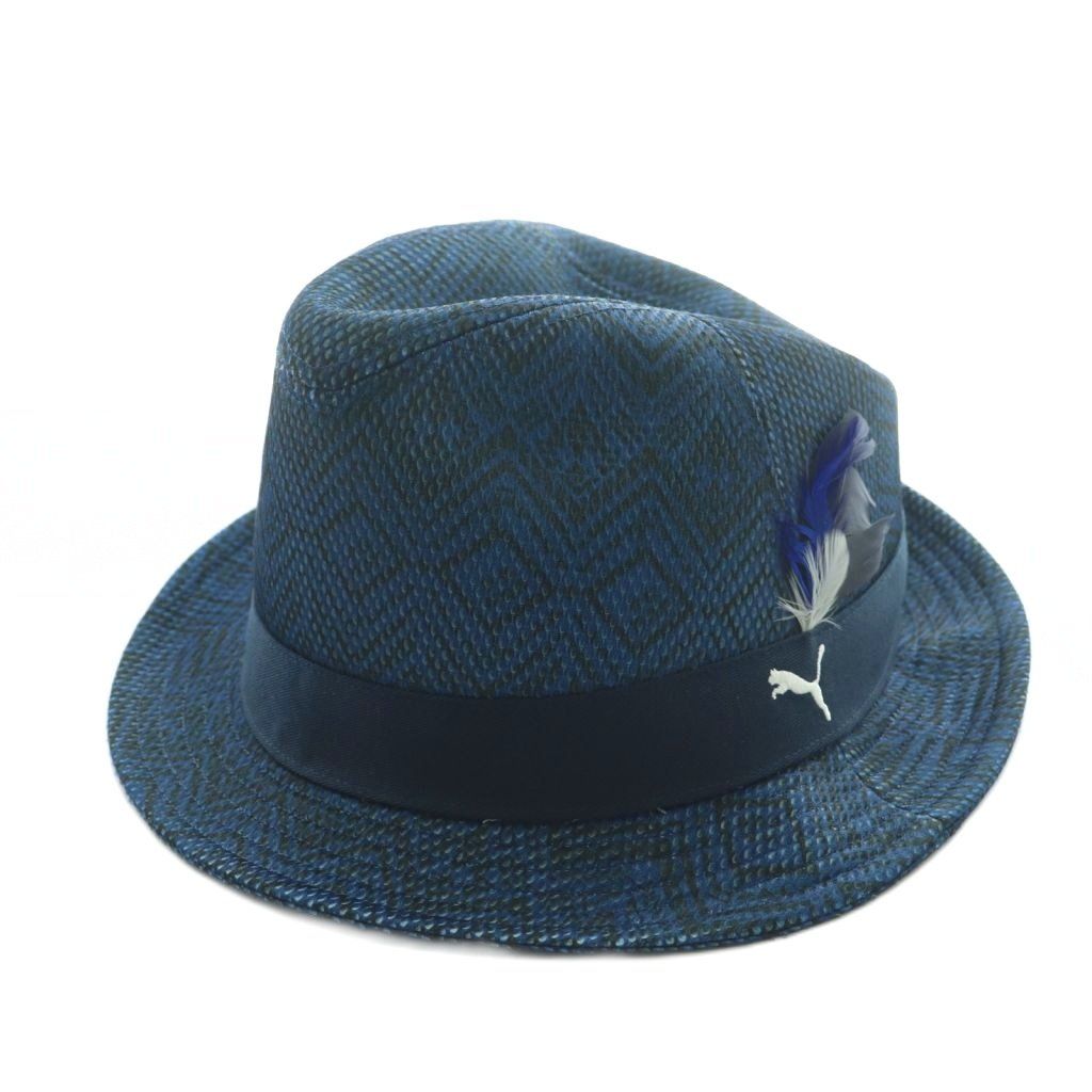 プーマ PUMA 中折れ帽 ハット 帽子 羽 ロゴ 青 ブルー |AQ OS GY 18