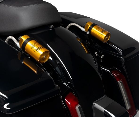 ハーレー スクリーミンイーグル オーリンズ リモートリザーバーリアショック ゴールド