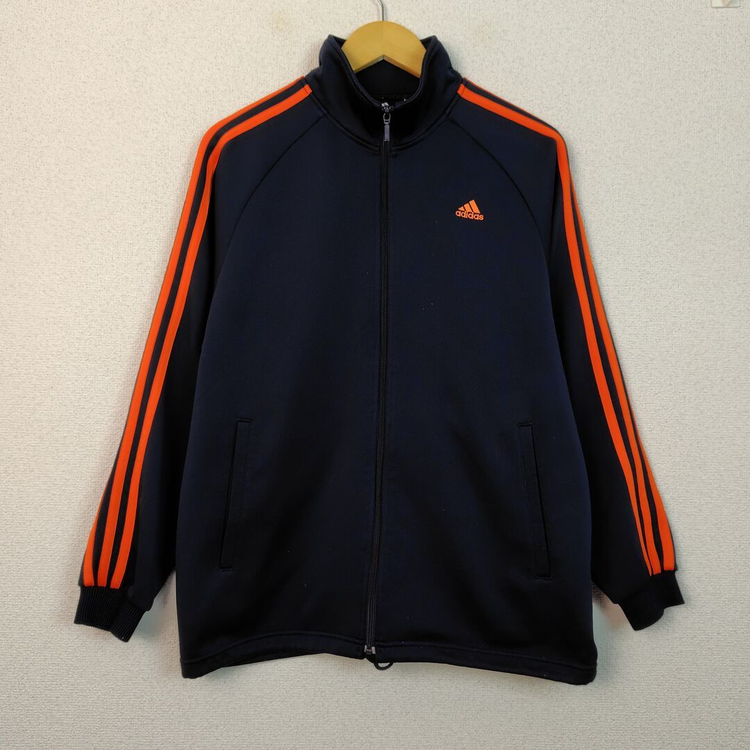 adidas アディダス トラックジャケット ロゴ刺繍 ネイビー M メンズ